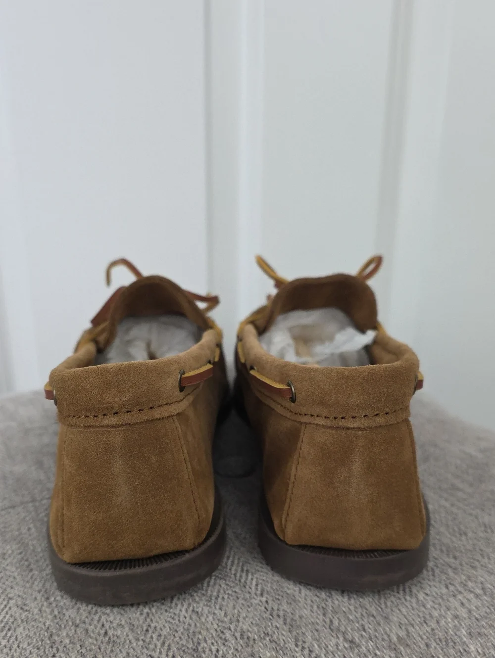 Minnetonka 747W Men's Sued Camp Moccasins In Dusty Brown Size 12 NEW IN BOX